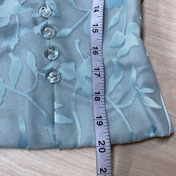 J.R. Nite by Caliendo Blue Green V Neck Evening Blouse Size 10 NWT - Picture 5 of 6